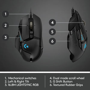 Logitech G502 HERO LIGHTSPEED Wired/Wireless Gaming Mouse